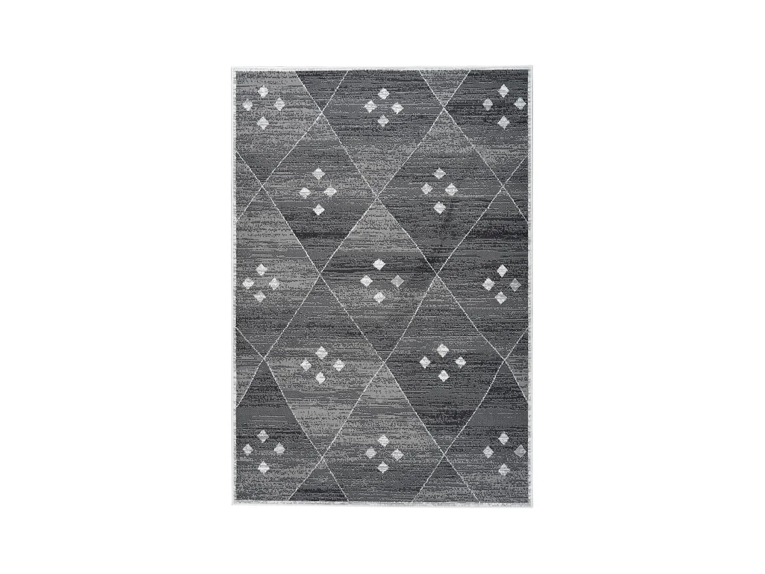 Tapis Géométrique à Poils Courts "Vancouver V" Gris 200 x 290 cm