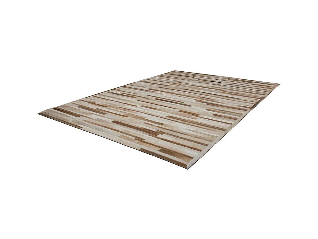 Tapis Tissé en Cuir Fait Main "Lavish" Crème 120 x 170 cm