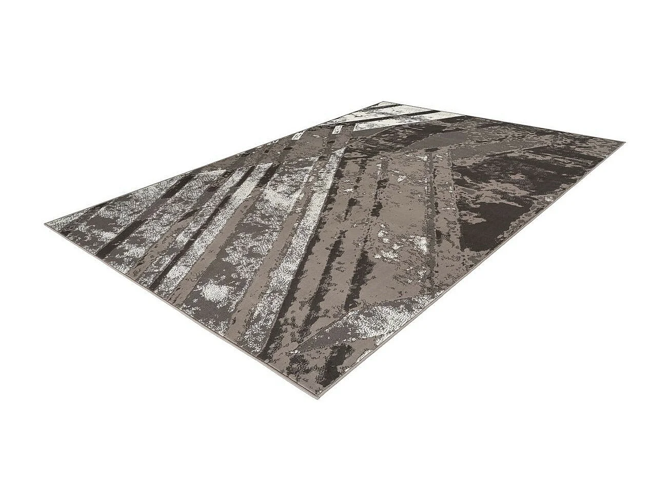 Tapis Vintage à Poils Courts "Esperanto IV" Gris & Crème 80 x 150 cm