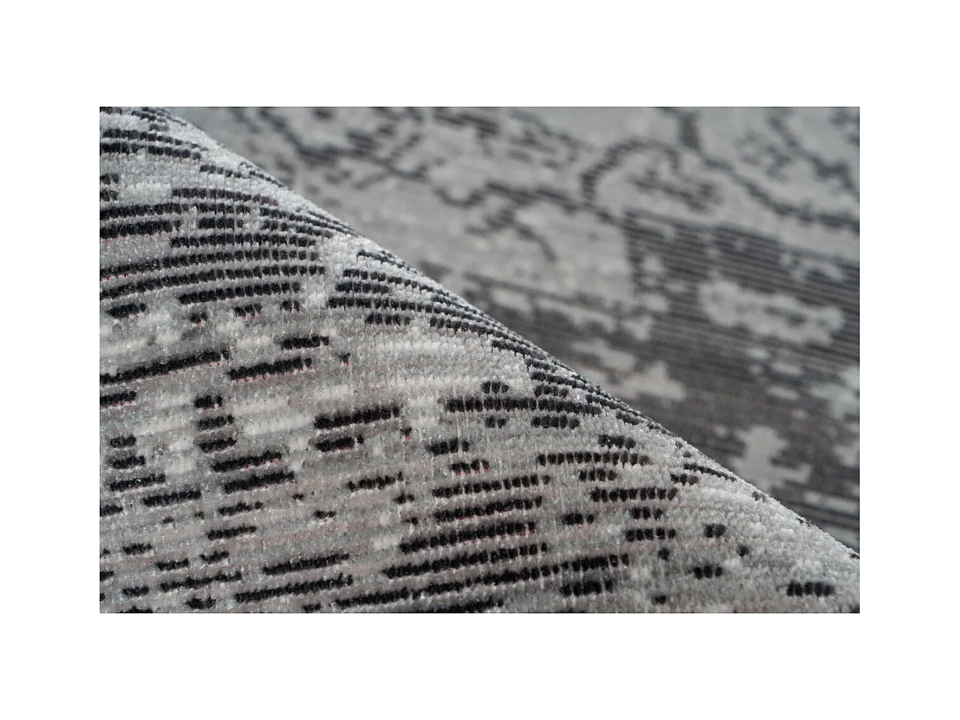 Tapis Vintage à Franges "Baroque VIII" Gris 200 x 290 cm