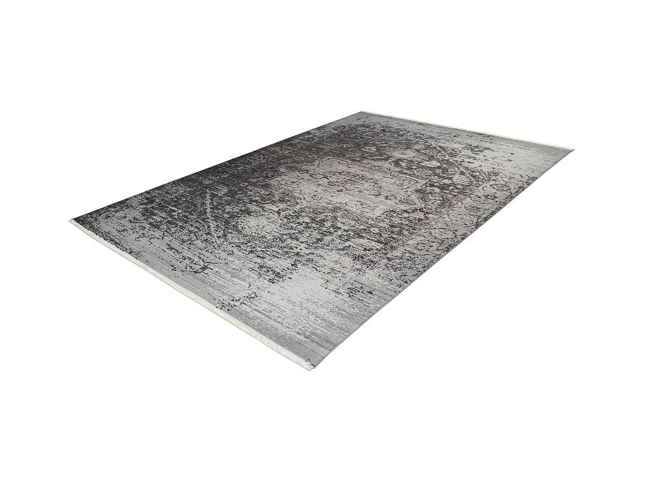 Tapis Vintage à Franges "Baroque VIII" Gris 200 x 290 cm