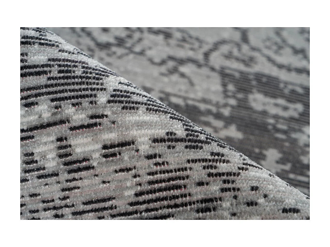 Tapis Vintage à Franges "Baroque VIII" Gris 200 x 290 cm