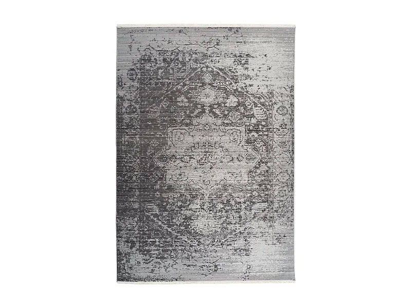 Tapis Vintage à Franges "Baroque VIII" Gris 200 x 290 cm