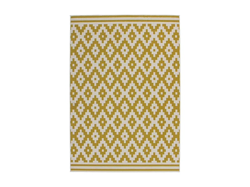 Tapis Géométrique à Poils Courts "Now III" Or 120 x 170 cm