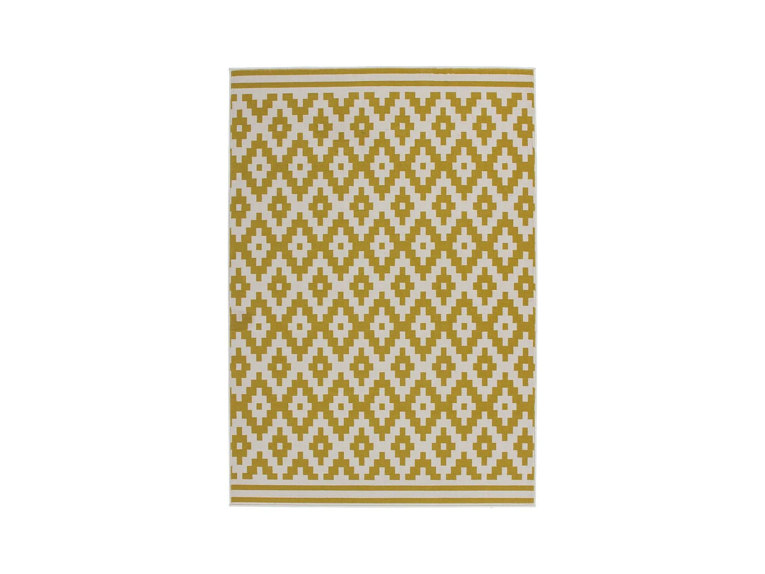 Tapis Géométrique à Poils Courts "Now III" Or 120 x 170 cm