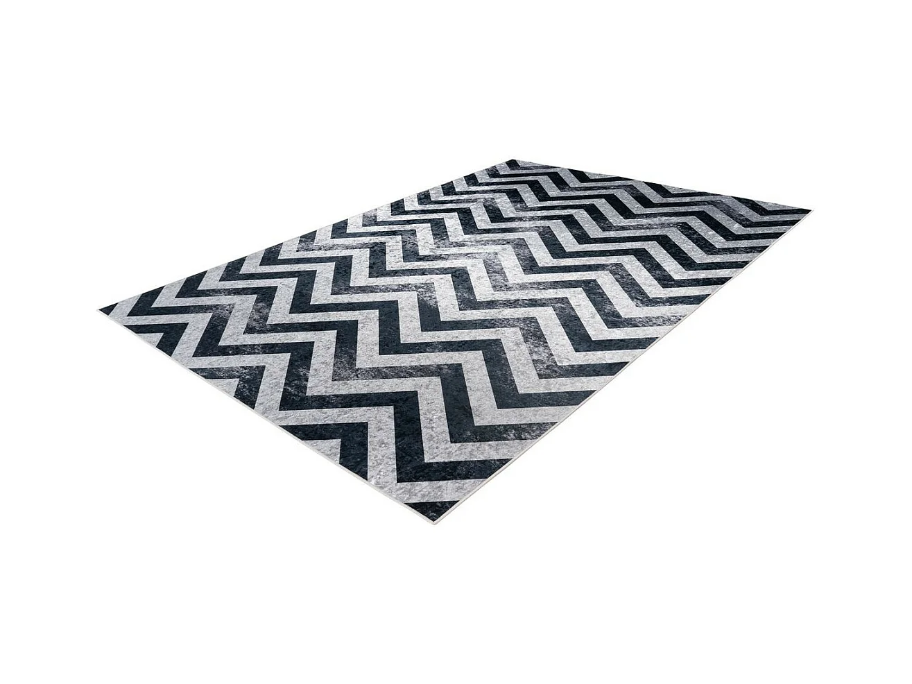 Tapis Imprimé à Poils Courts "Sally" Noir & Gris 160 x 230 cm