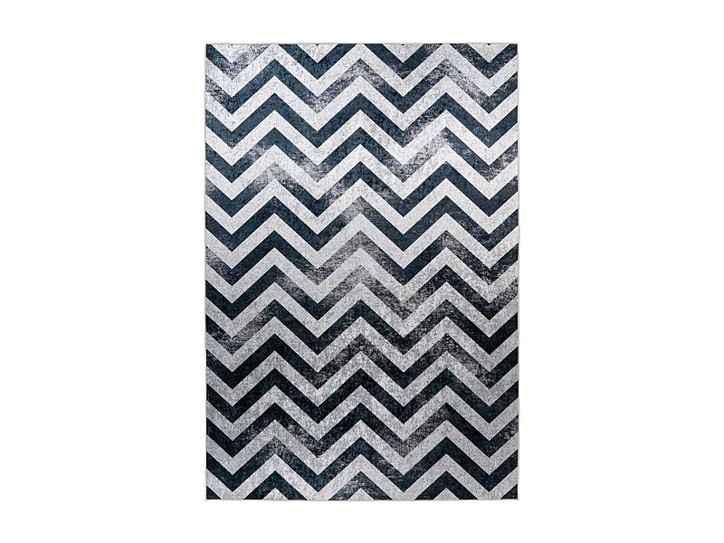 Tapis Imprimé à Poils Courts "Sally" Noir & Gris 160 x 230 cm