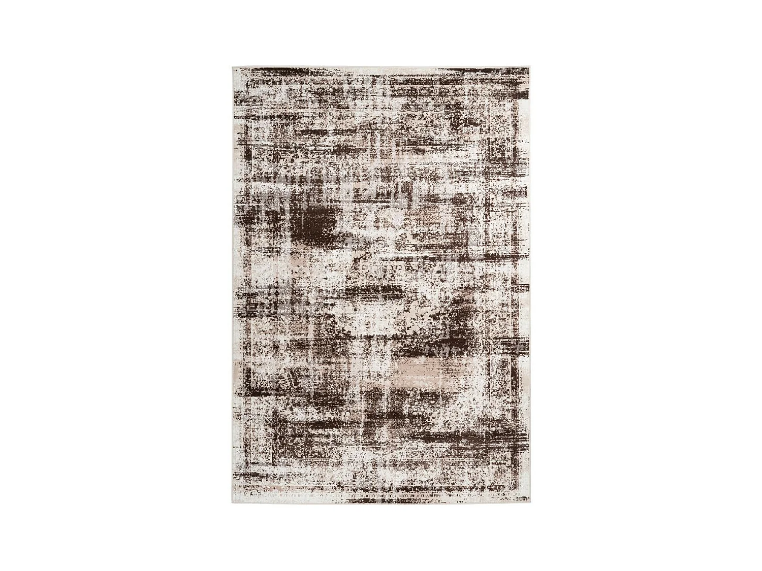 Tapis Vintage à Poils Courts "Ariya" Taupe & Marron 80 x 150 cm