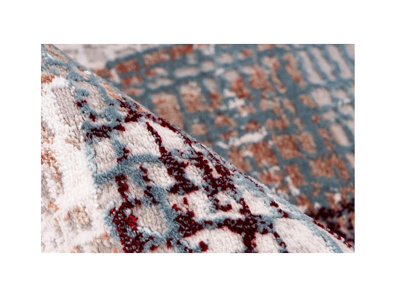 Tapis Vintage à Franges "Akropolis IV" Gris & Rose 160 x 230 cm