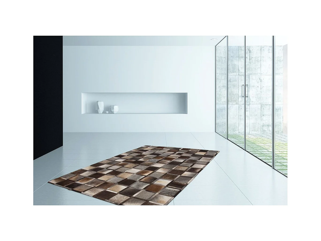 Tapis Mosaïque Tissé Fait Main "Lavish" Gris 160 x 230 cm