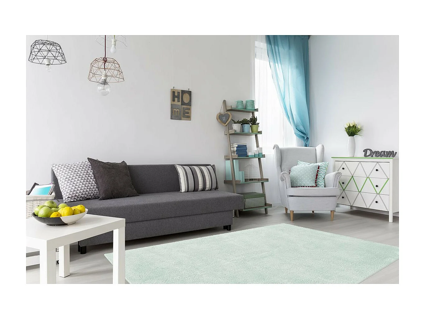 Tapis Shaggy Fait Main "Bali" Bleu 80 x 150 cm