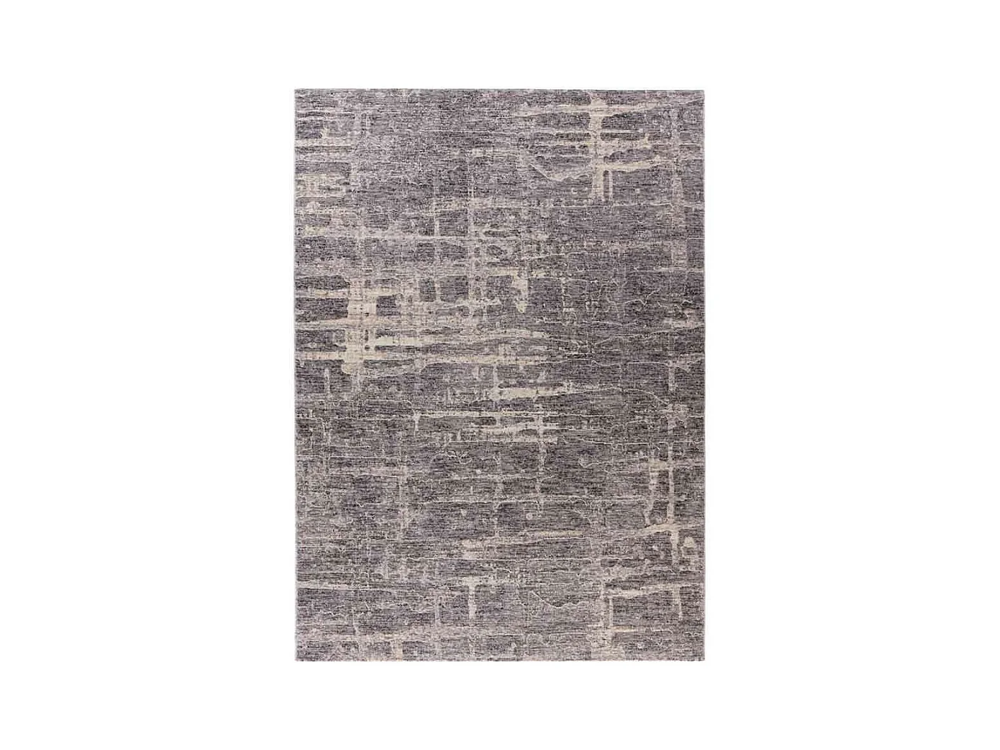 Tapis Tissé Imprimé Abstrait "Jaka" Gris 80 x 150 cm