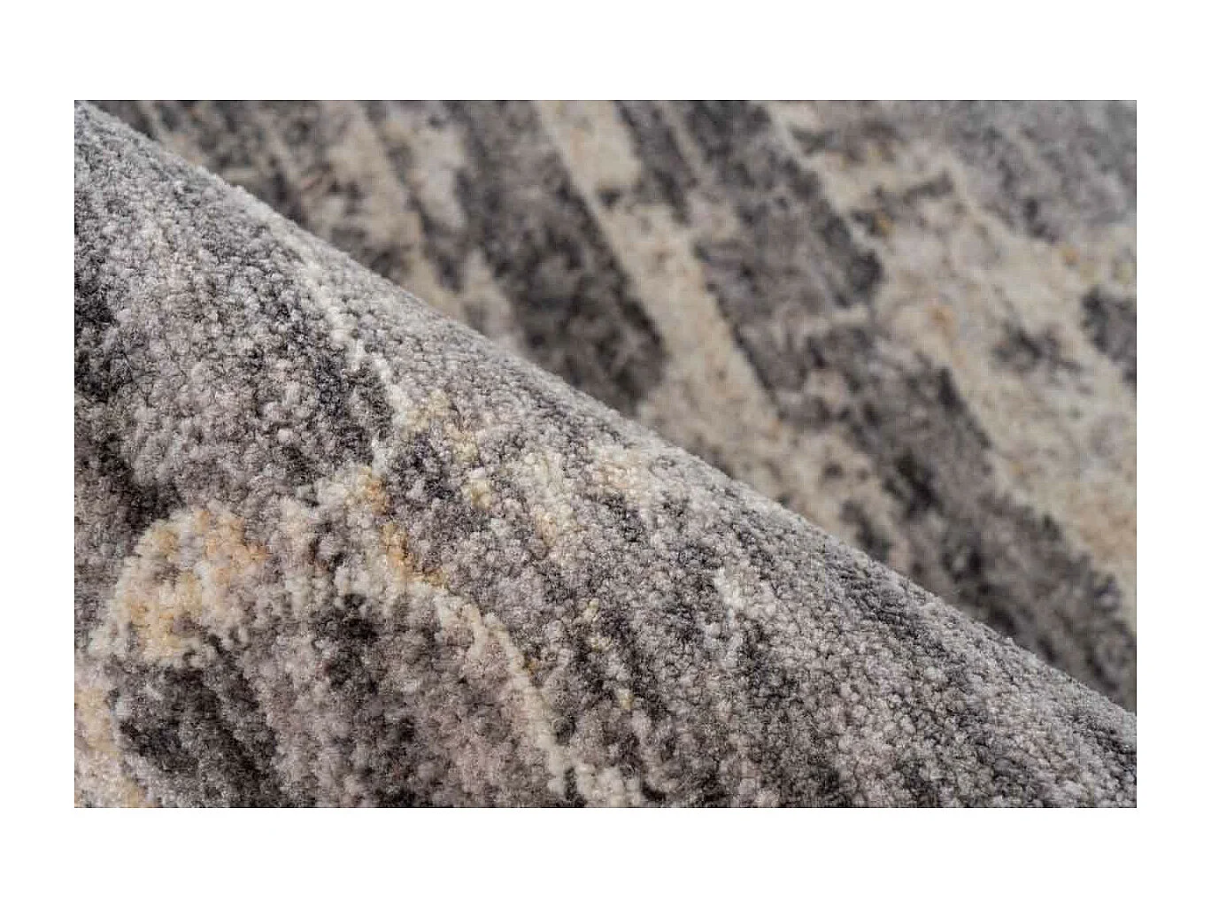 Tapis Tissé Imprimé Abstrait "Jaka" Gris 80 x 150 cm