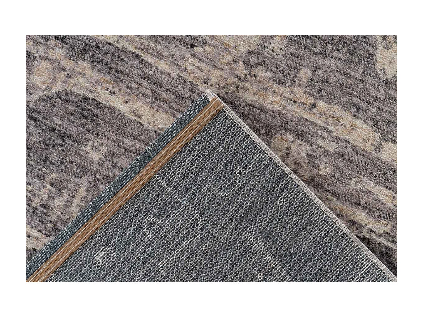 Tapis Tissé Imprimé Abstrait "Jaka" Gris 80 x 150 cm