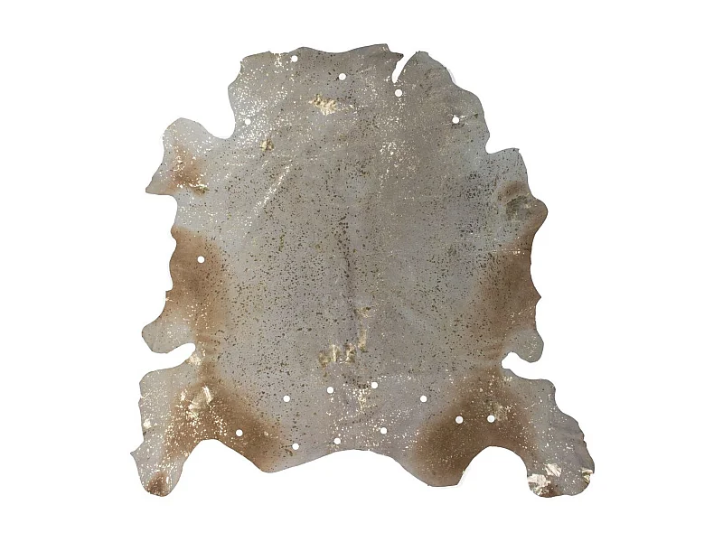 Tapis Peau de Vache "Glam" Ivoire & Or Entre 2 et 2,6 m2