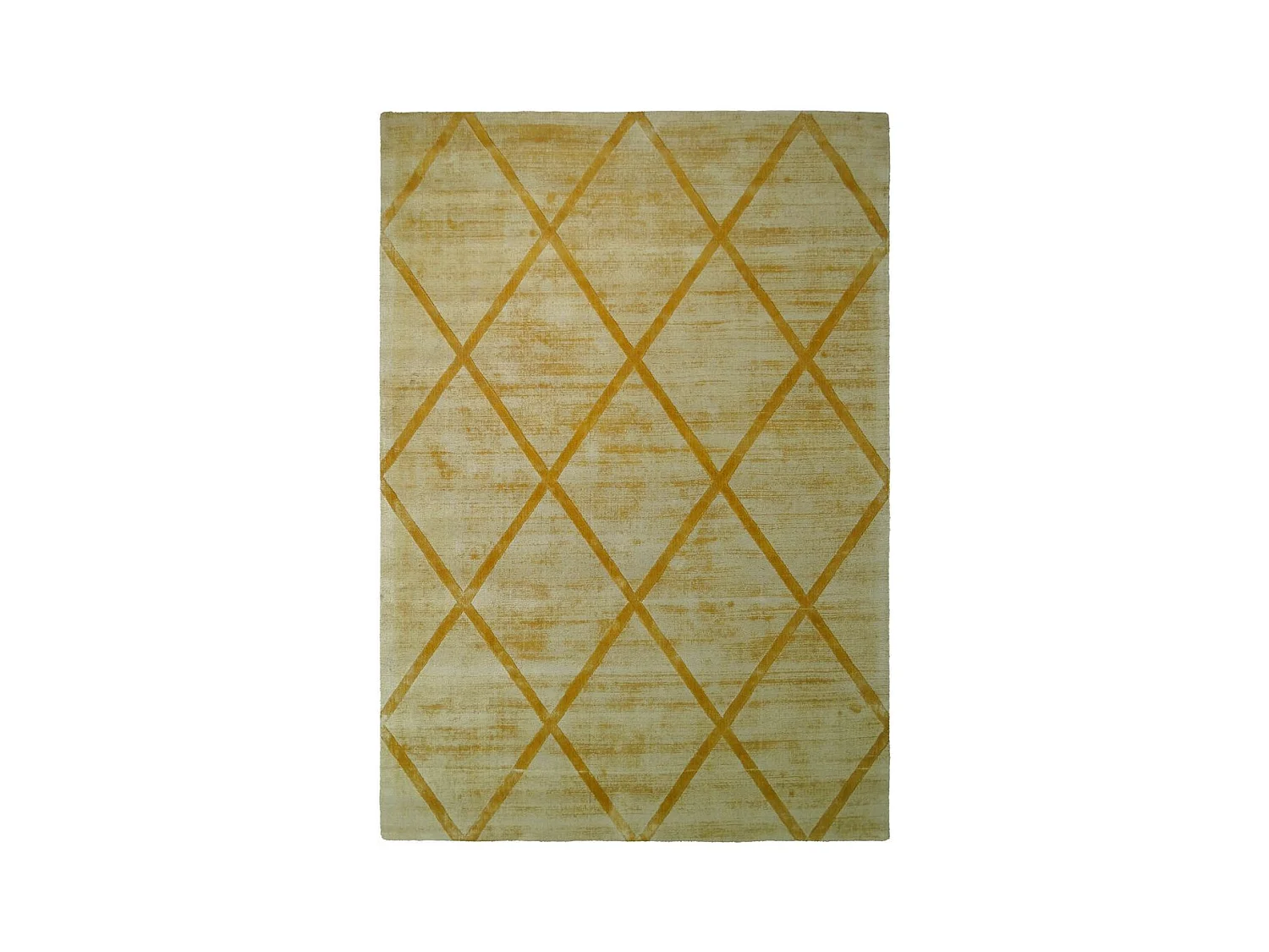 Tapis Géométrique à Poils Courts "Luxury II" Jaune 120 x 170 cm