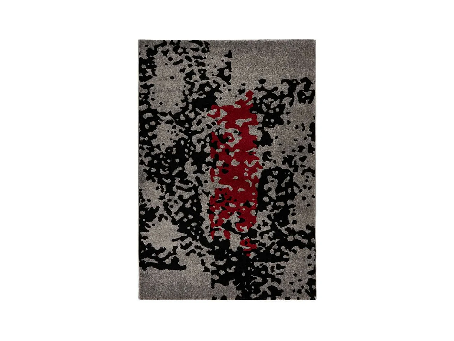 Tapis Tissé Imprimé "Naila" Noir & Rouge 80 x 150 cm