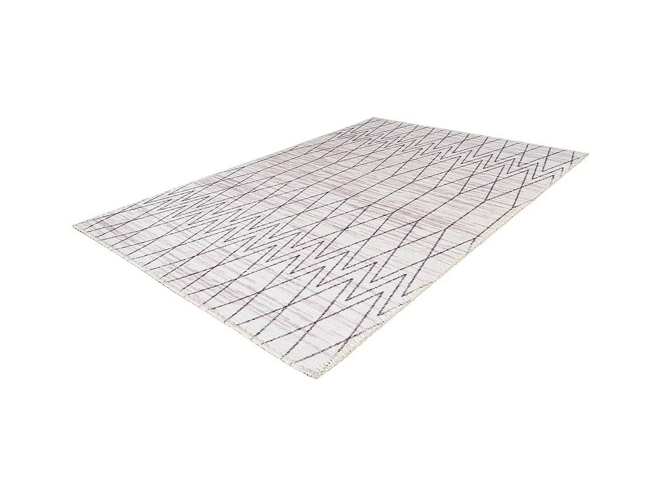 Tapis Tissé Imprimé à Poils Plats "Maya III" Gris 80 x 150 cm