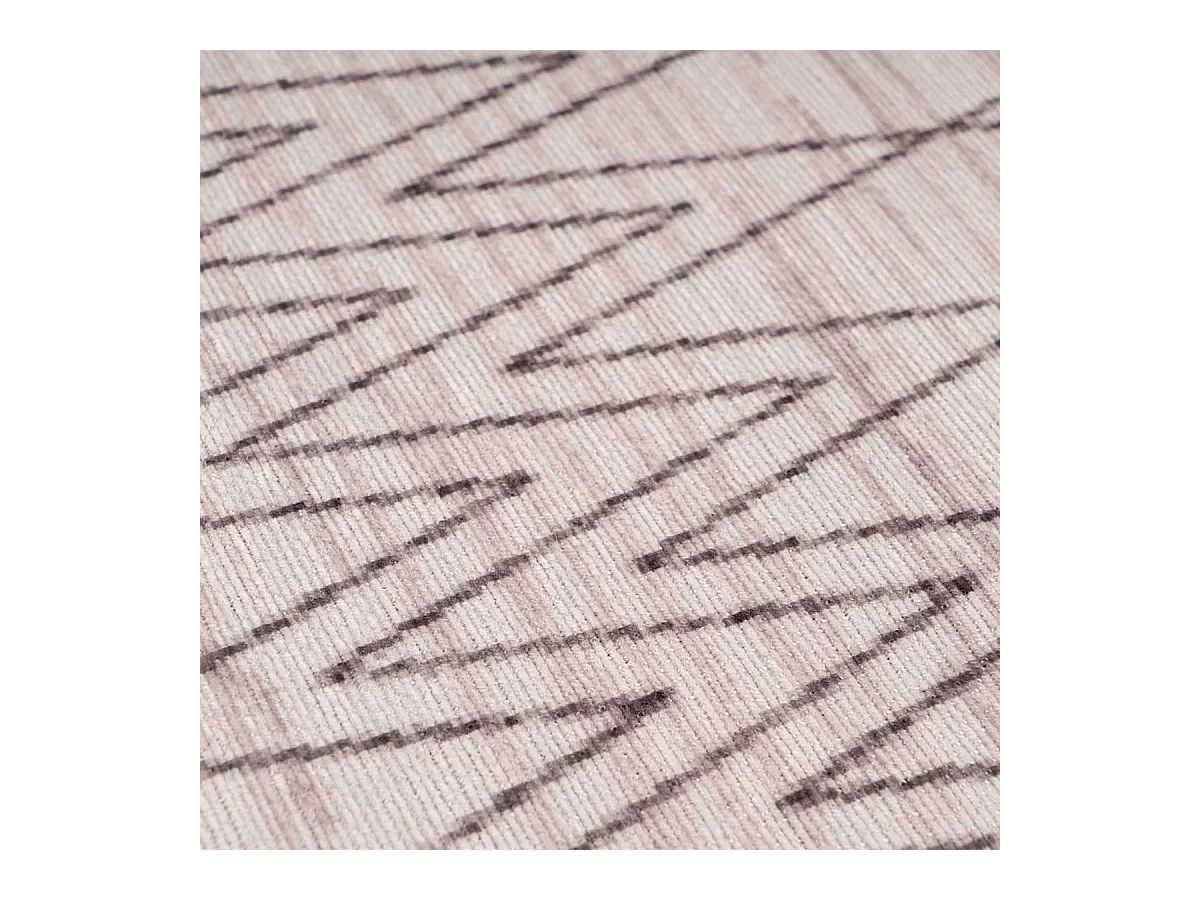 Tapis Tissé Imprimé à Poils Plats "Maya III" Gris 80 x 150 cm