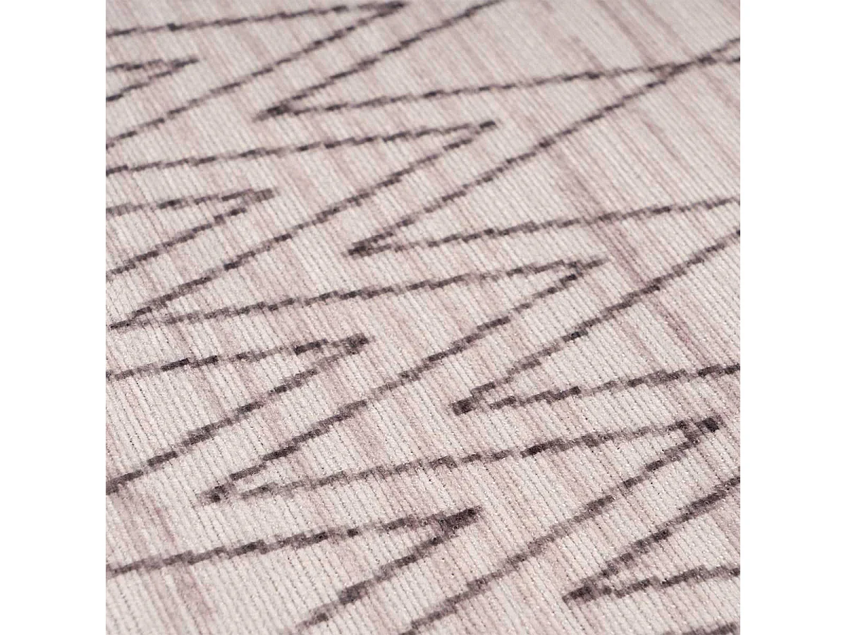 Tapis Tissé Imprimé à Poils Plats "Maya III" Gris 80 x 150 cm