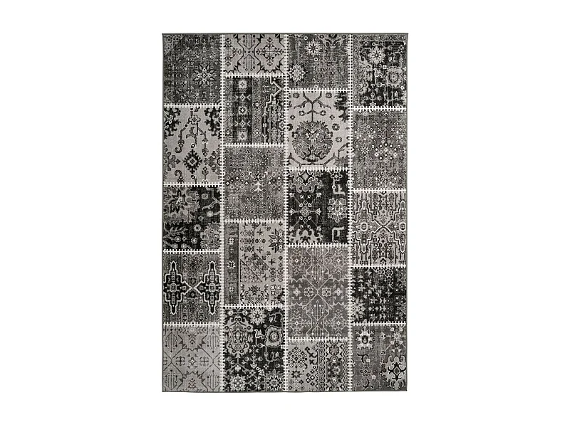 Tapis Patchwork à Poils Courts "Ariya" Gris 160 x 230 cm