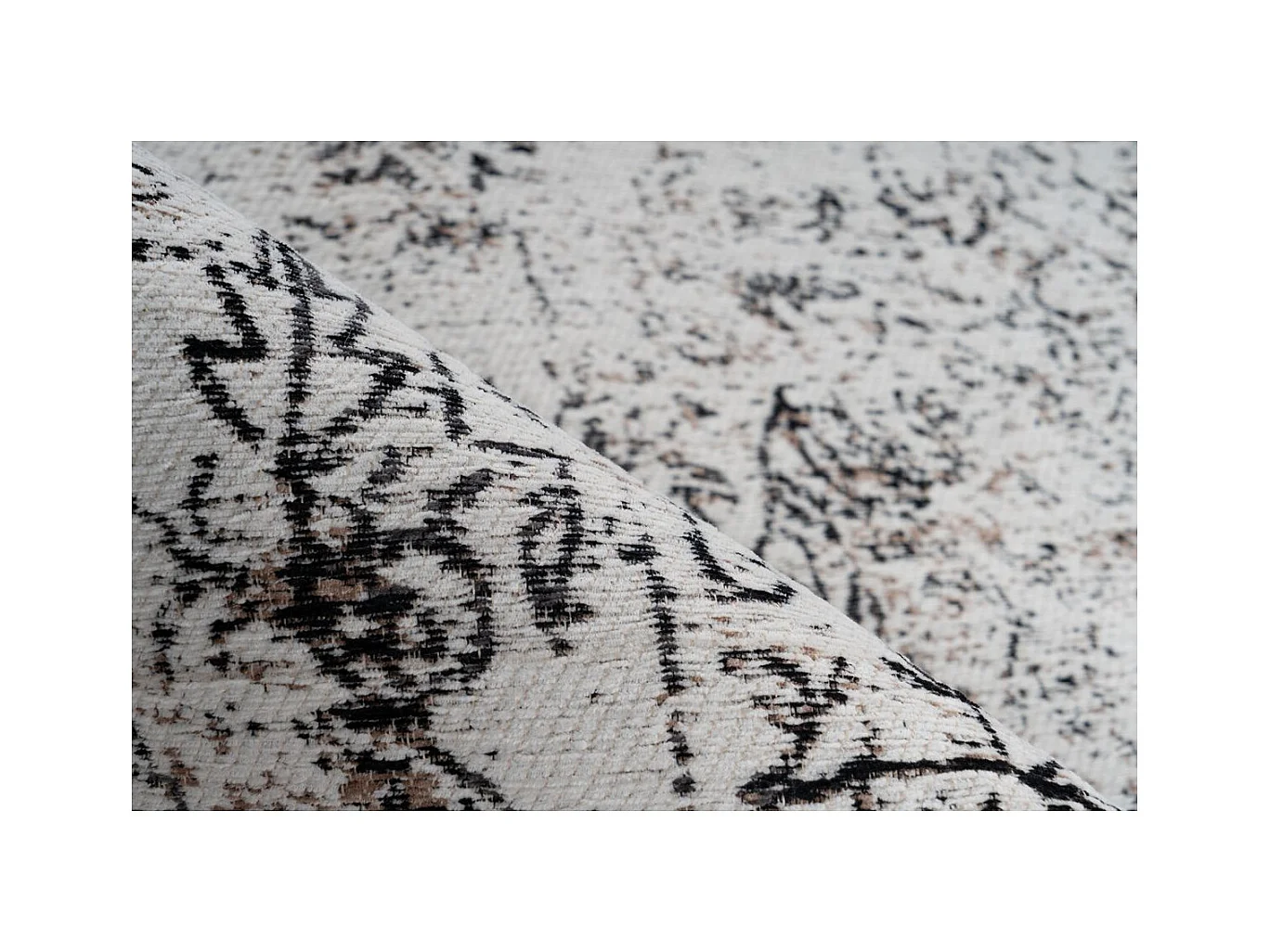 Tapis Vintage à Poils Courts "Iglesia" Anthracite 200 x 290 cm