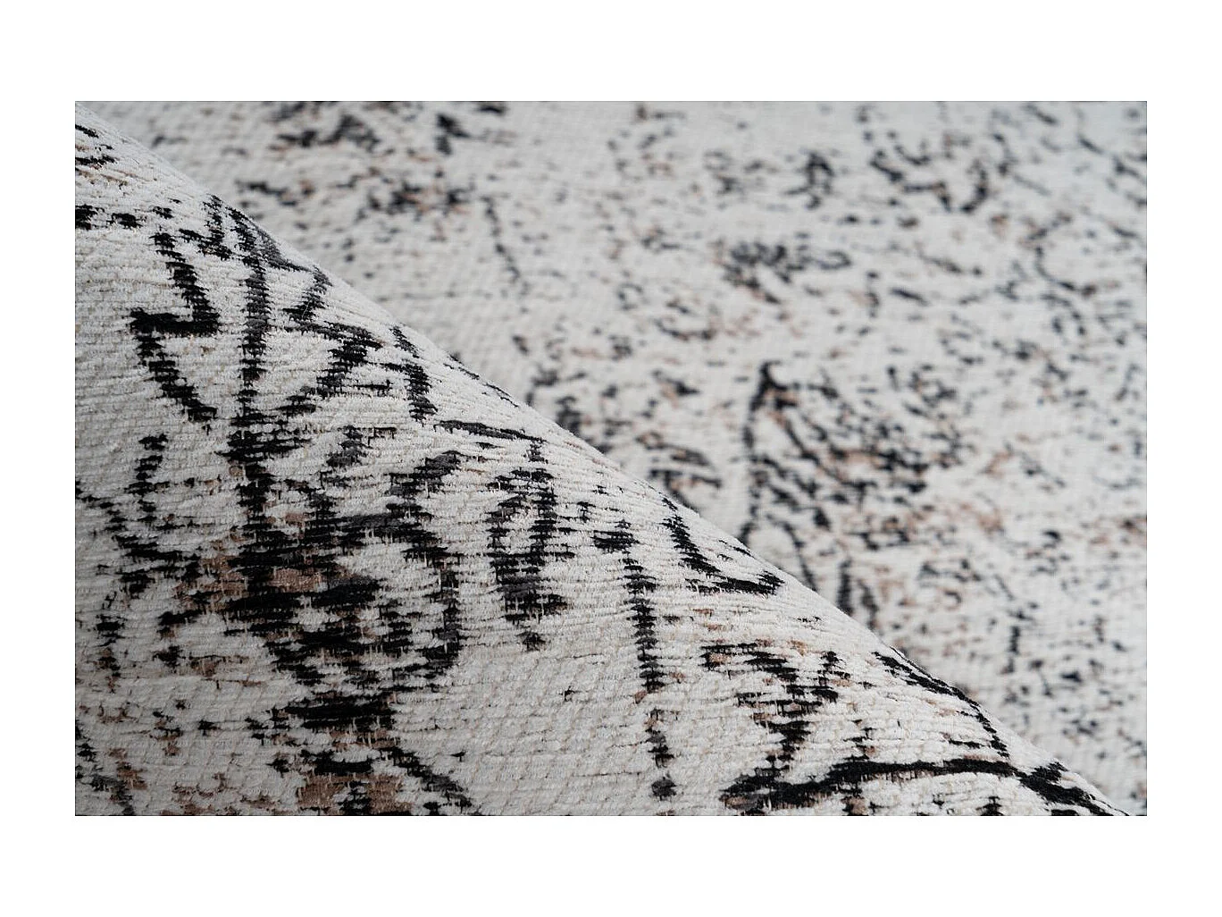 Tapis Vintage à Poils Courts "Iglesia" Anthracite 200 x 290 cm