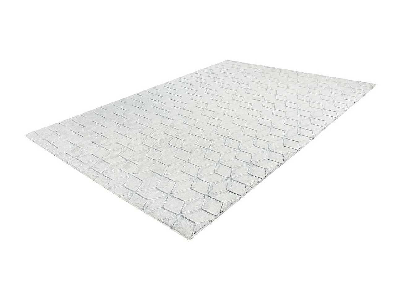 Tapis Shaggy Effet 3D "Vivica" Blanc & Anthracite 80 x 150 cm