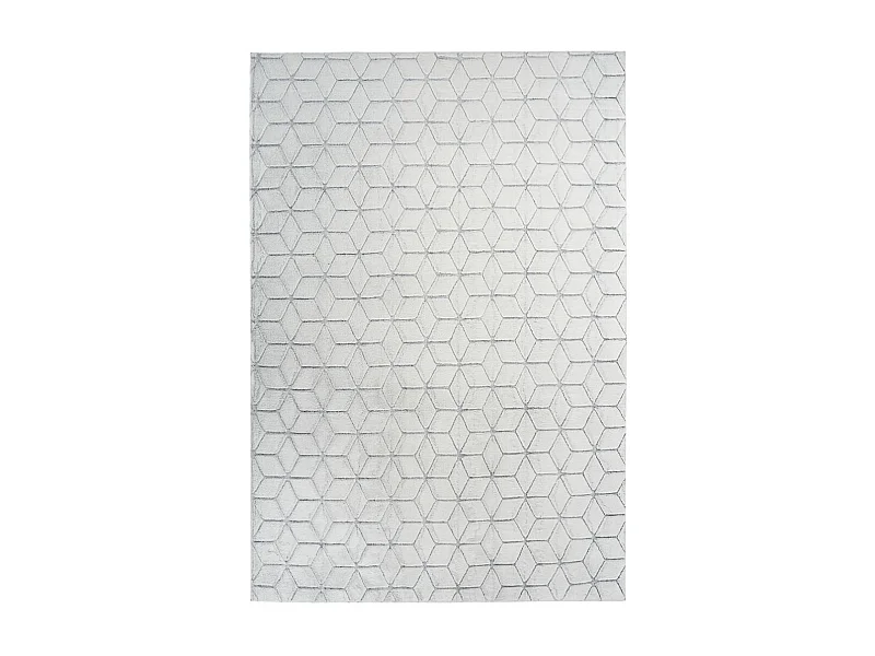 Tapis Shaggy Effet 3D "Vivica" Blanc & Anthracite 80 x 150 cm