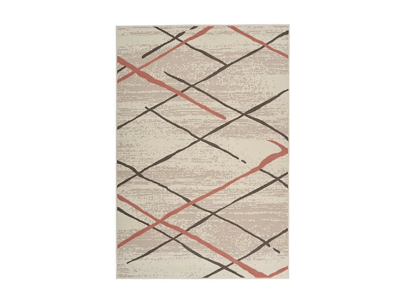 Tapis Rayures à Poils Courts "Vancouver I" Crème 80 x 150 cm