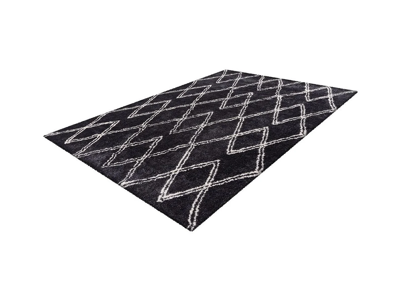 Tapis Tissé Géométrique "Orlando" Anthracite 160 x 230 cm