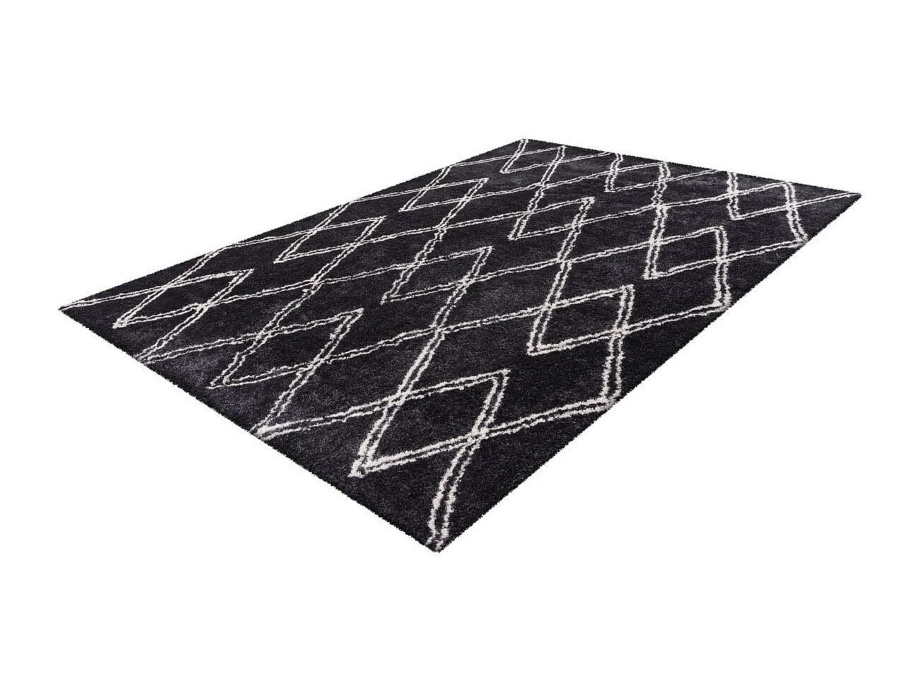 Tapis Tissé Géométrique "Orlando" Anthracite 160 x 230 cm