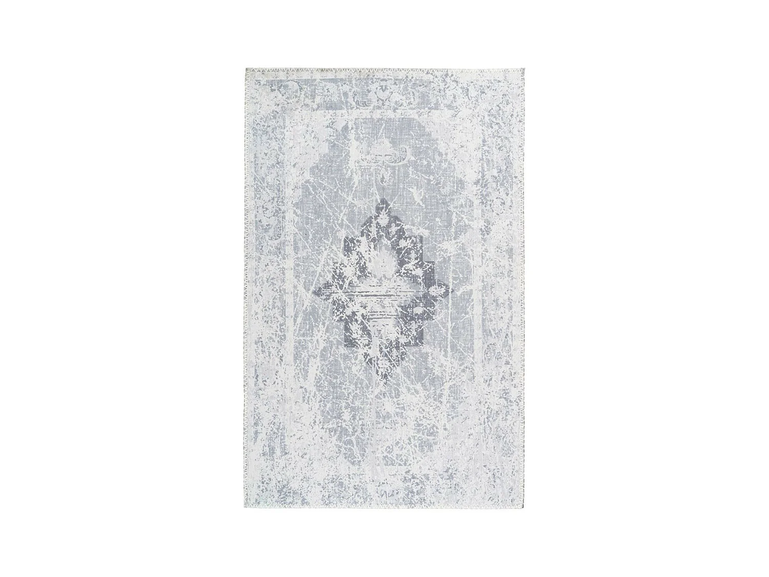 Tapis Tissé Doux Imprimé Vintage "Prayer" Gris 120 x 180 cm