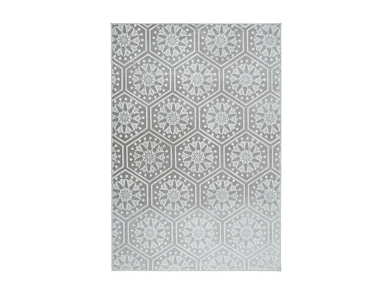 Tapis Moderne Fait Main "Monroe II" Gris Bleu 160 x 230 cm