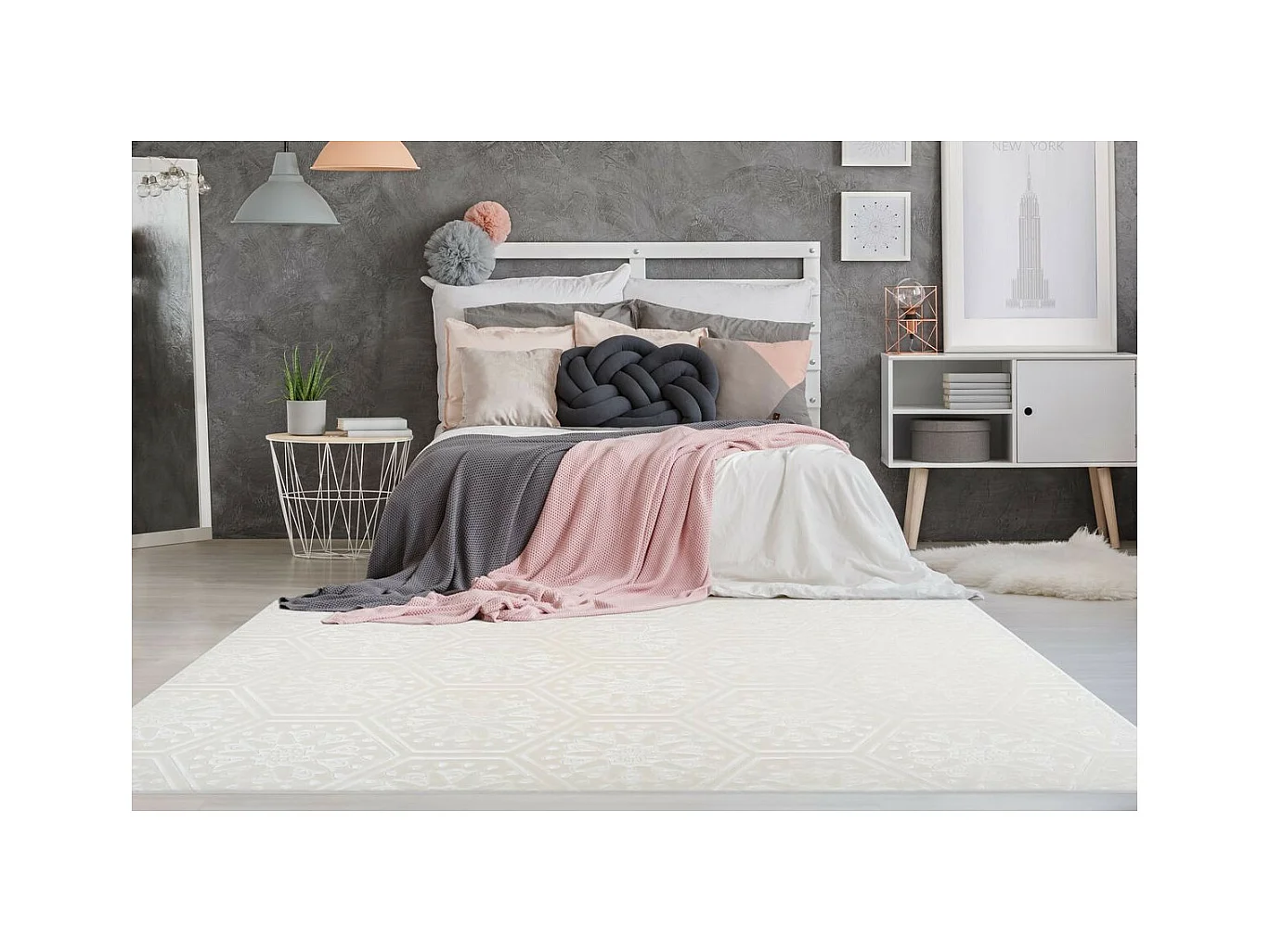 Tapis Moderne Fait Main "Monroe II" Blanc 160 x 230 cm