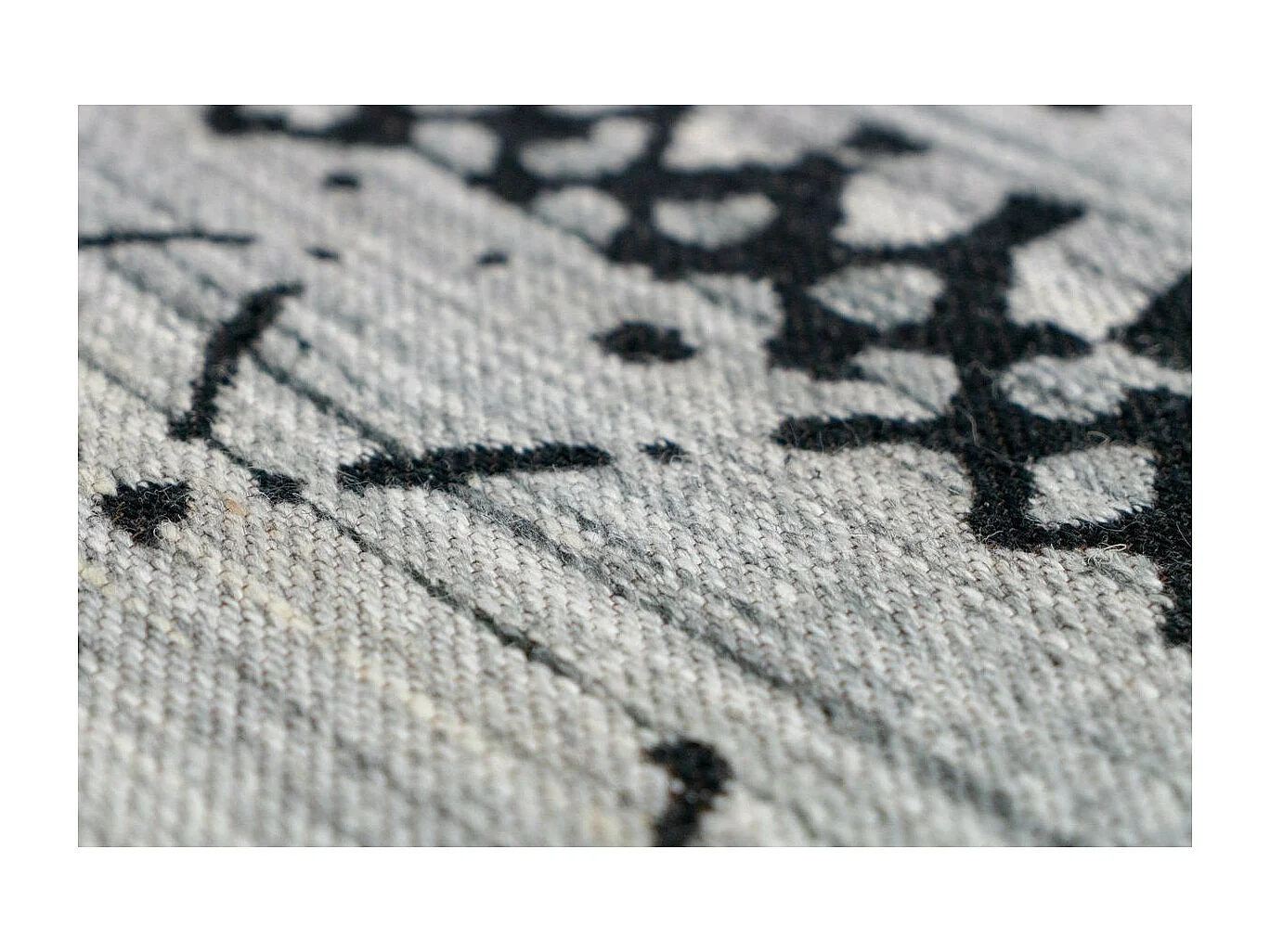 Tapis Imprimé Ethnique "Phoenix" Naturel & Gris 80 x 150 cm