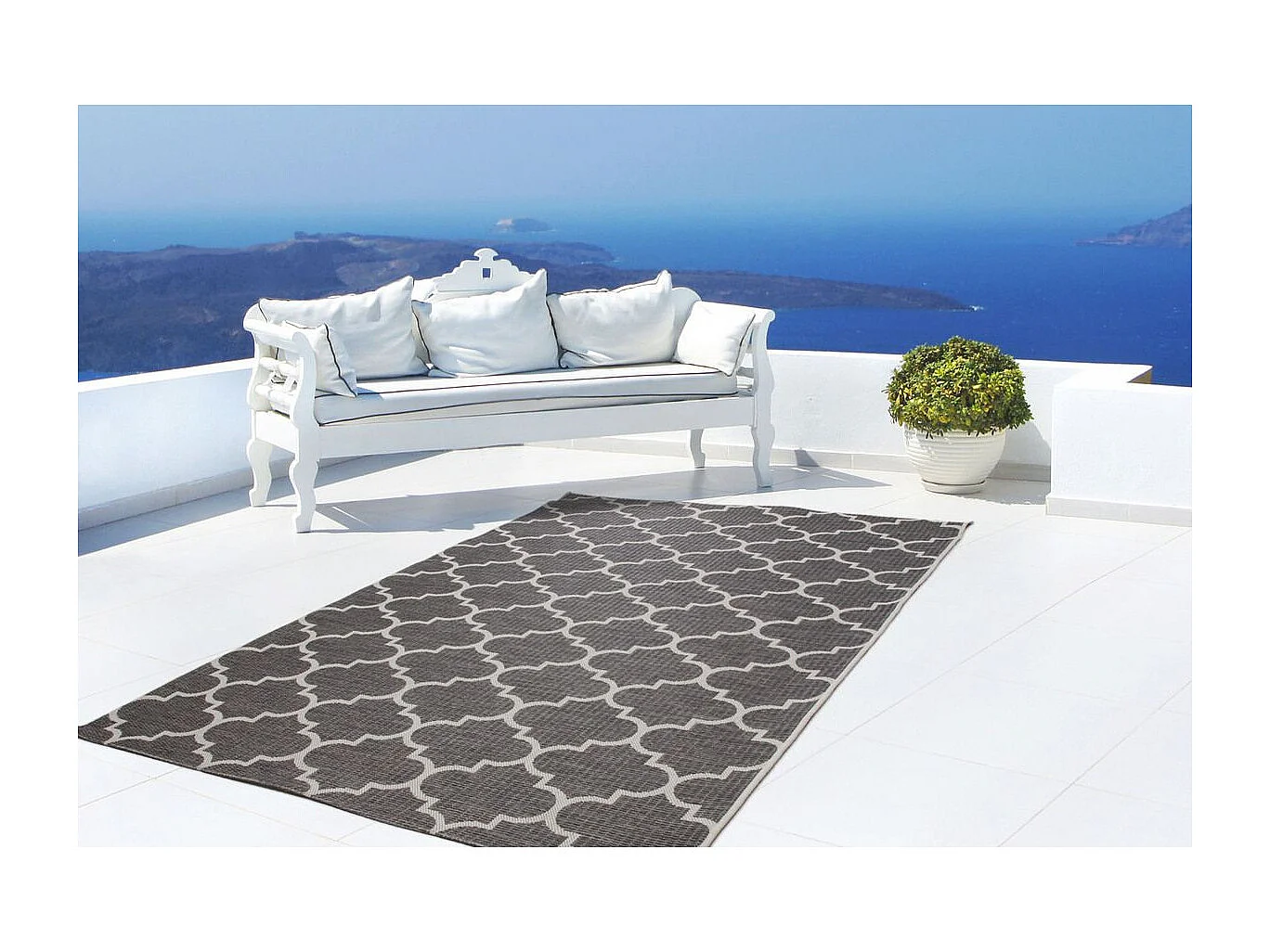 Tapis Tissé à Poils Courts "Batu" Gris 120 x 170 cm