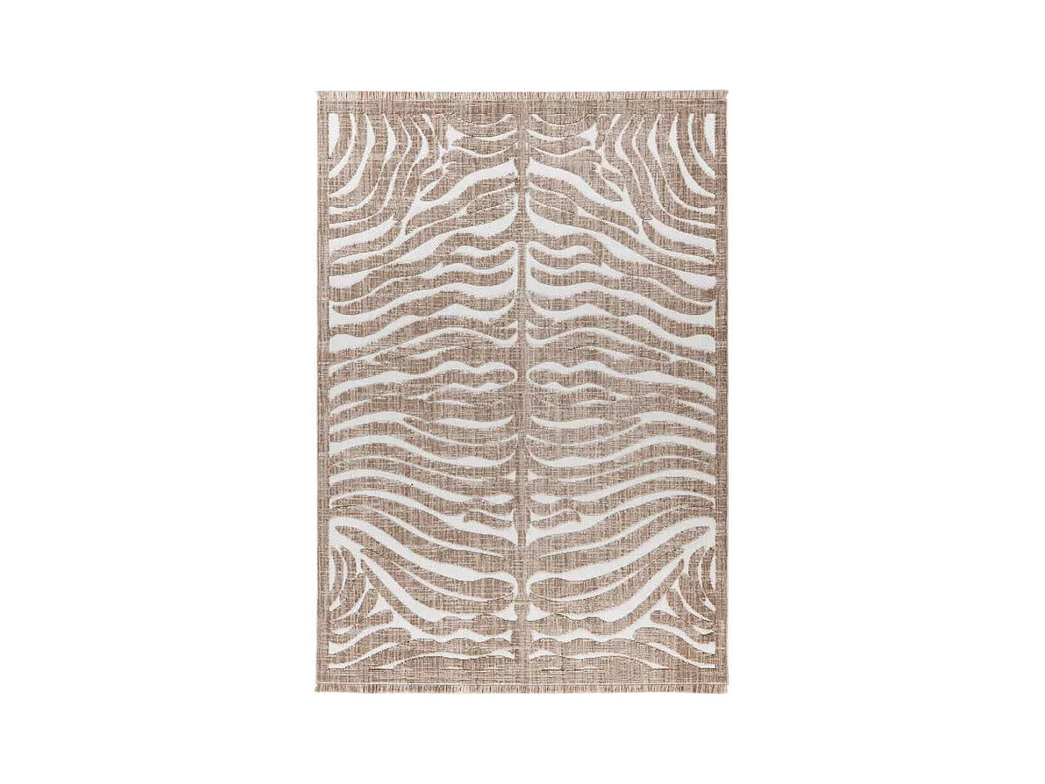 Tapis Tissé Ethnique à Poils Courts "Sarai II" Beige 80 x 150 cm