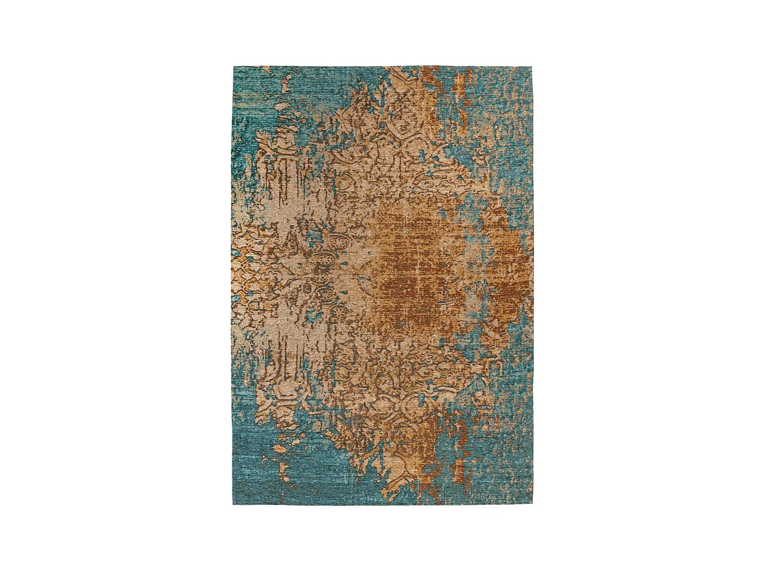 Tapis Tissé Imprimé à Motifs "Primavera" Bleu 200 x 290 cm