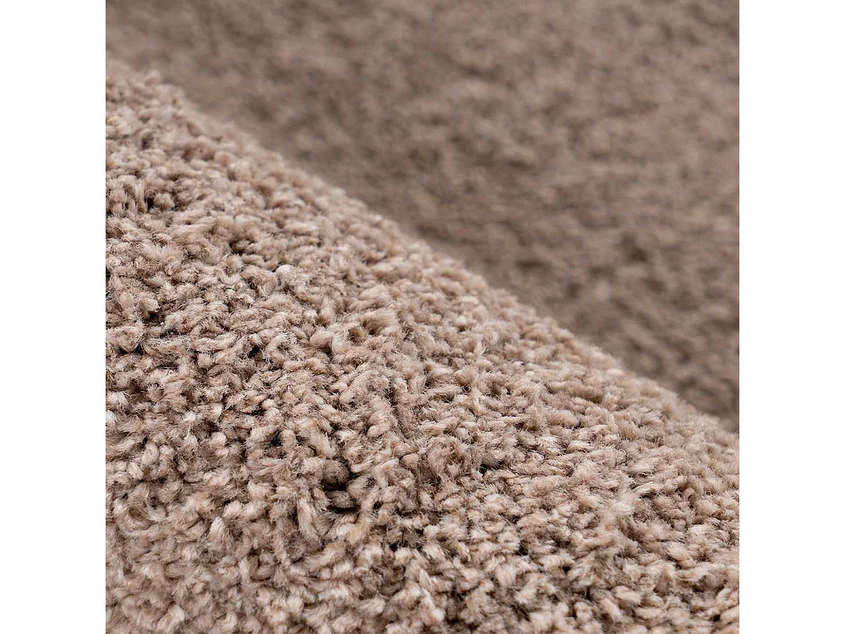 Tapis Tissé Shaggy à Poils Longs "Nila" Taupe 80 x 150 cm