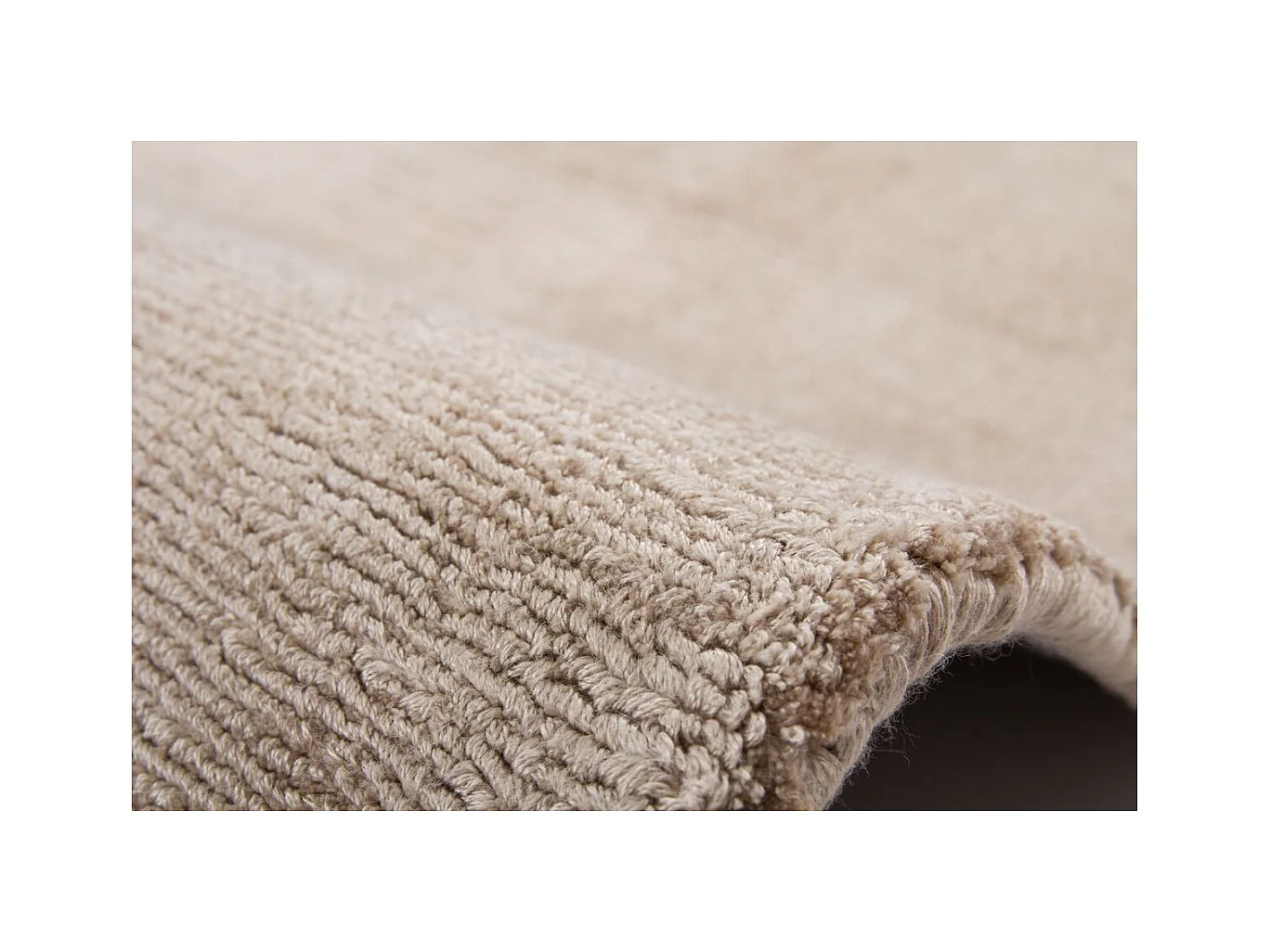 Tapis à Poils Courts Fait Main "Luxury I" Ivoire 80 x 150 cm