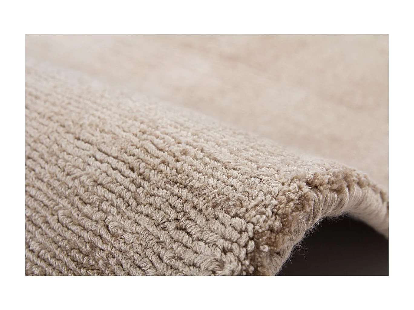 Tapis à Poils Courts Fait Main "Luxury I" Ivoire 80 x 150 cm