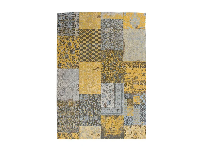 Tapis Tissé Vintage Patchwork "Symphony" Or 80 x 150 cm