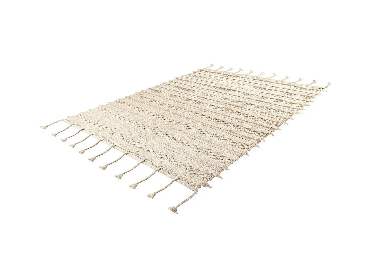 Tapis Bohème Tissé Fait à la Main "Bohist" Naturel 120 x 180 cm