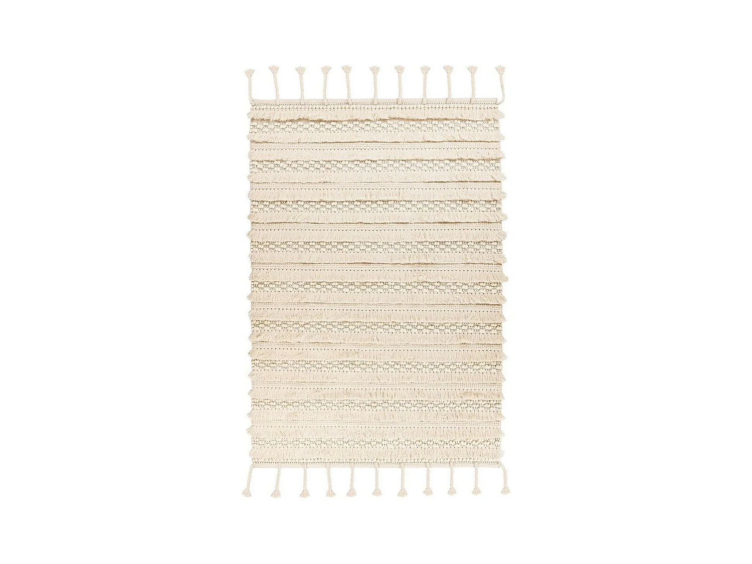 Tapis Bohème Tissé Fait à la Main "Bohist" Naturel 120 x 180 cm
