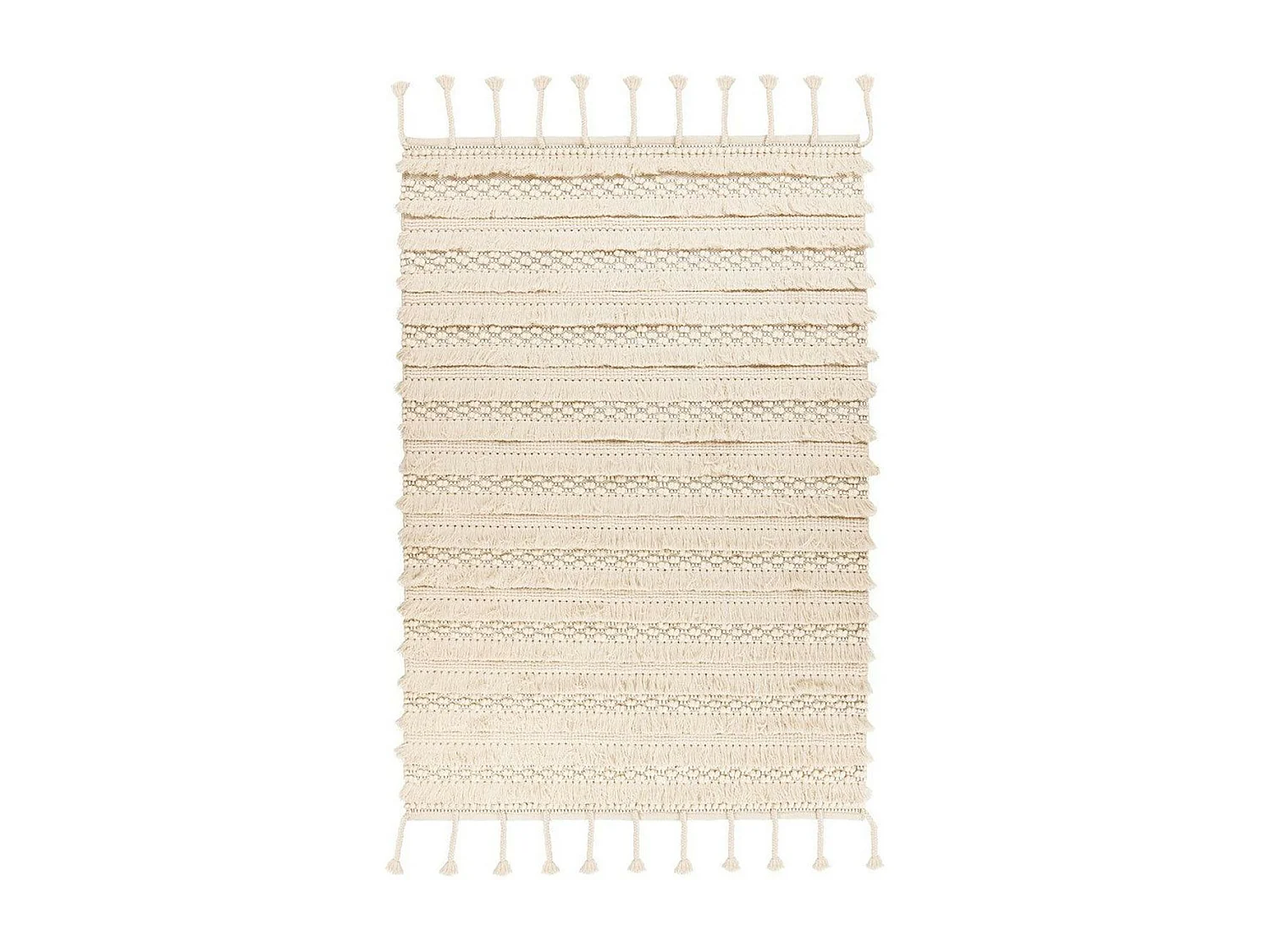 Tapis Bohème Tissé Fait à la Main "Bohist" Naturel 120 x 180 cm