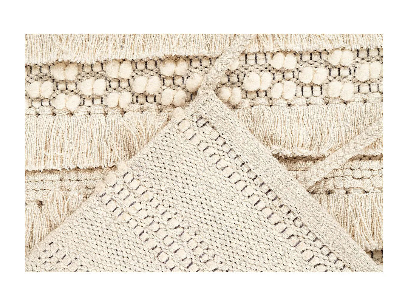 Tapis Bohème Tissé Fait à la Main "Bohist" Naturel 120 x 180 cm