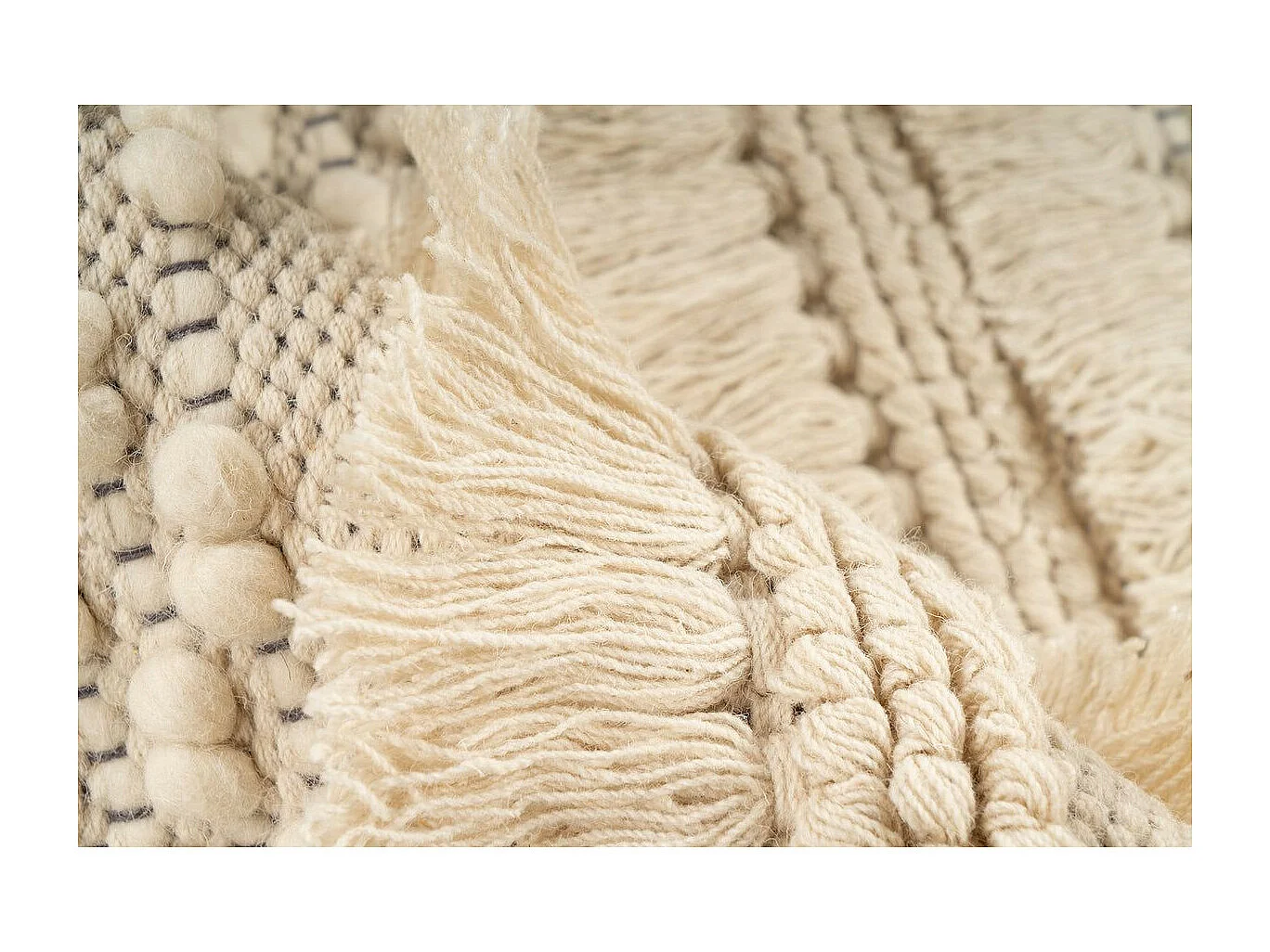 Tapis Bohème Tissé Fait à la Main "Bohist" Naturel 120 x 180 cm