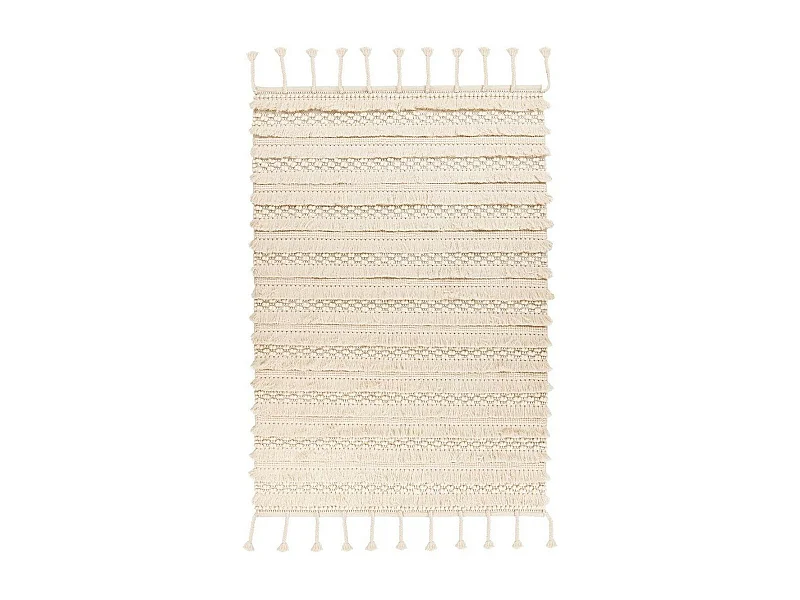 Tapis Bohème Tissé Fait à la Main "Bohist" Naturel 120 x 180 cm