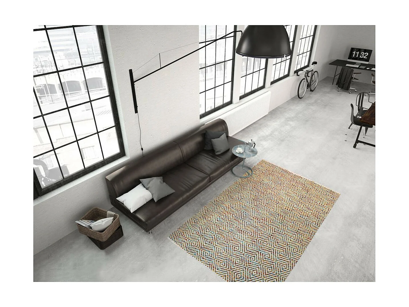 Tapis Géométrique Fait Main "Aperitif" Multicolore 80 x 150 cm